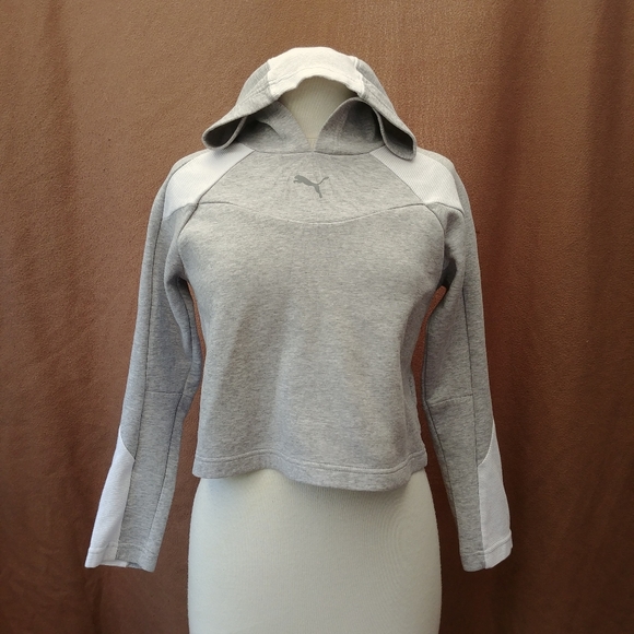 Puma Cropped Training hoodie grey size XS - Picture 3 of 6